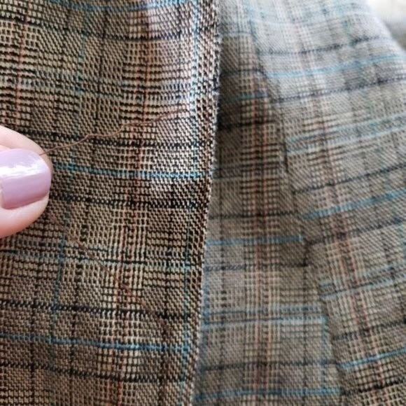 Laundry by Shelli Segal Wool Blend Ruffle Collar Plaid Lined Jacket Size 8 - Picture 7 of 9